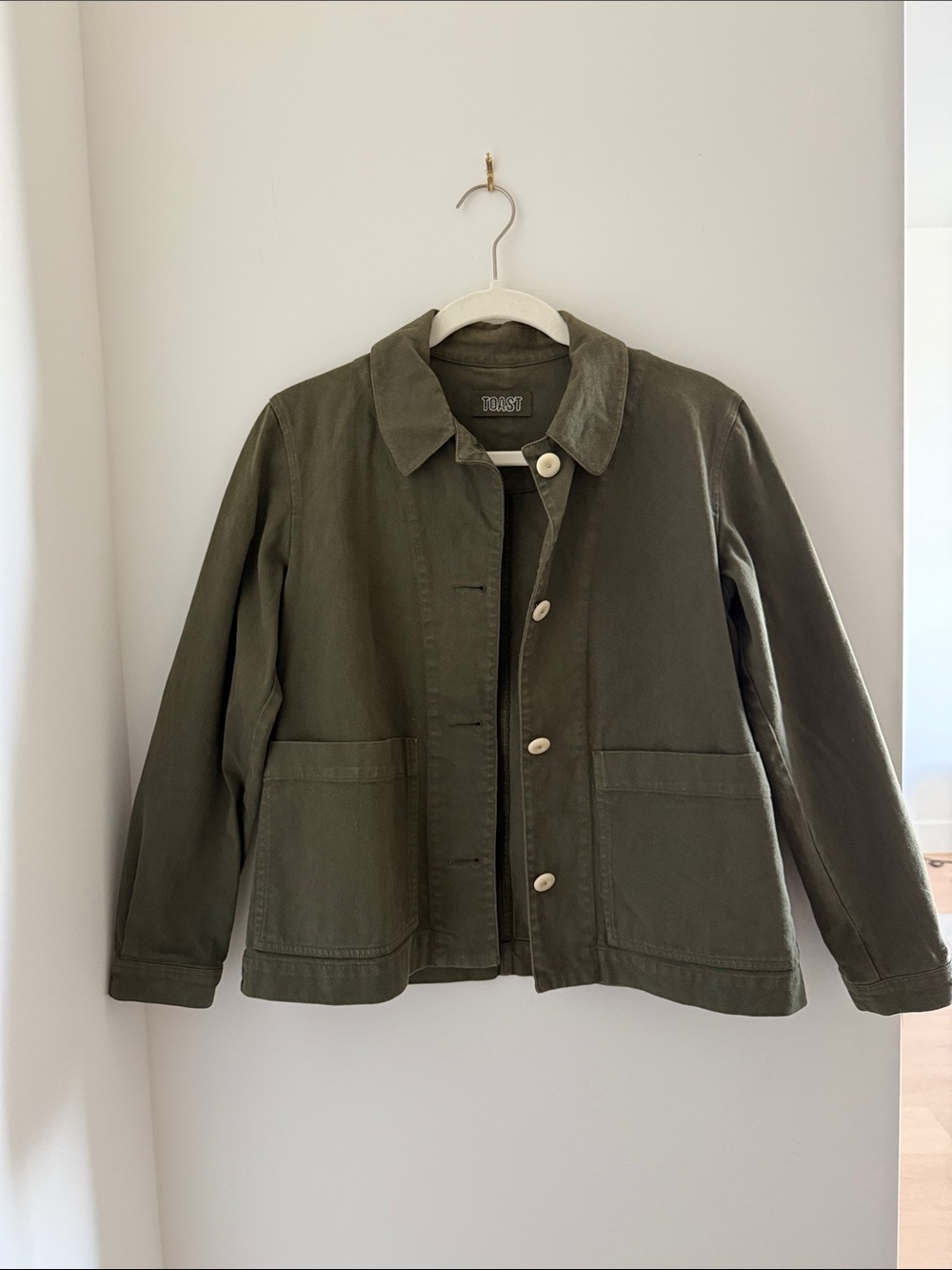 Toast Olive Green Button-Front Workwear Jacket